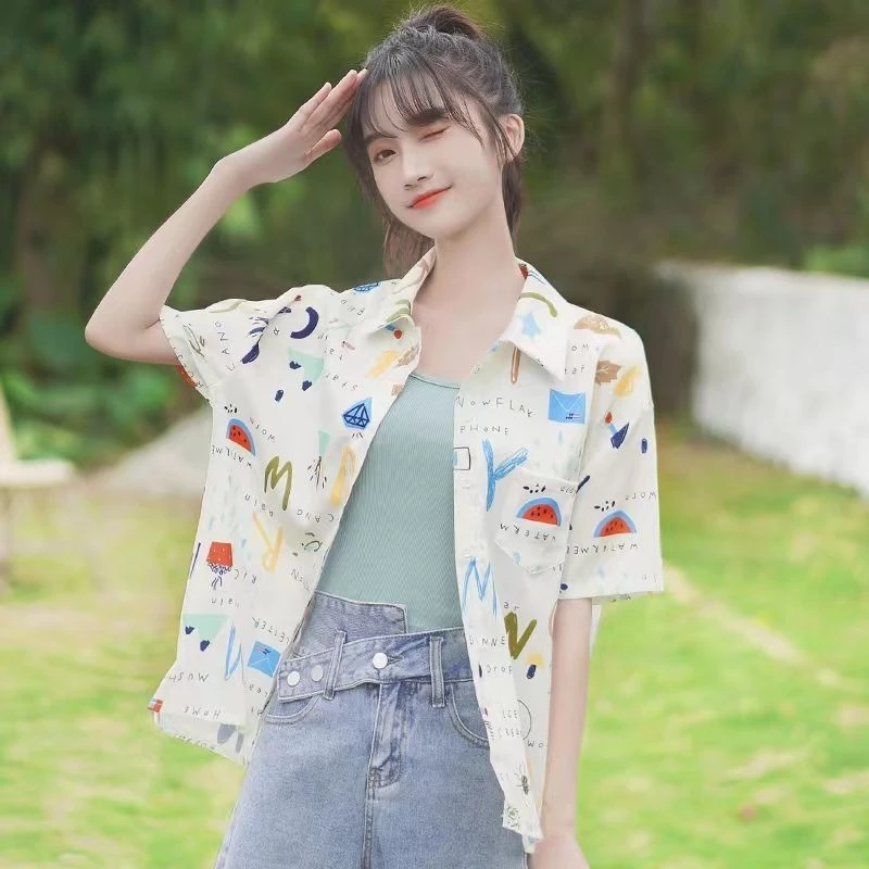 เสื้อฮาวายลายดอกไม้แขนสั้น สไตล์ฮ่องกง thumbnail 3