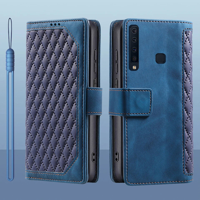 สําหรับ Samsung Galaxy A9 2018 A920F A920 SM-A920F พลิกหนังผู ้ ถือบัตรหนังสือกระเป ๋ าสตางค ์ ขาตั 