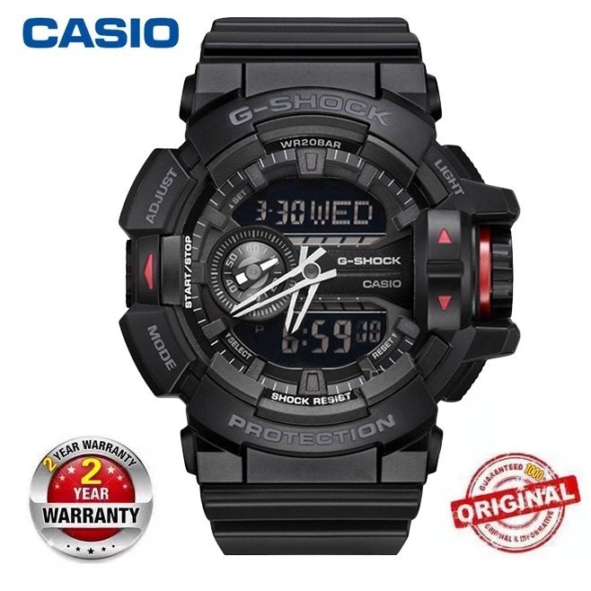 ของแท้ นาฬิกาข้อมือดิจิตอล อะนาล็อก Casio G-Shock GA400 GA-400-1B สําหรับผู้ชาย