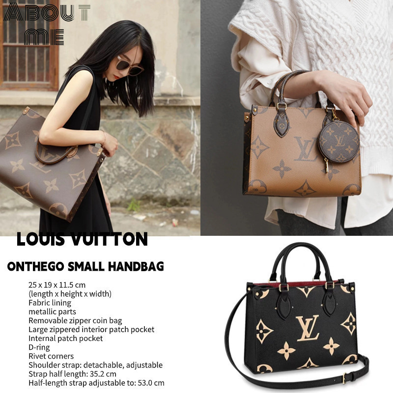 ♞,♘หลุยส์วิตตอง Louis Vuitton ONTHEGO กระเป๋าถือขนาดกลาง LV New Tote Bag Mini Size Ladies Messenger
