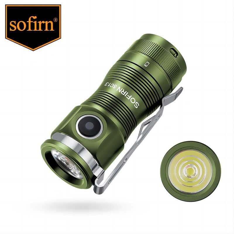 Sofirn Mini Sc13 Sst40 LED 1300Lm * 18350 Rechargeable Flashlight 6000K Keychain Emergency T