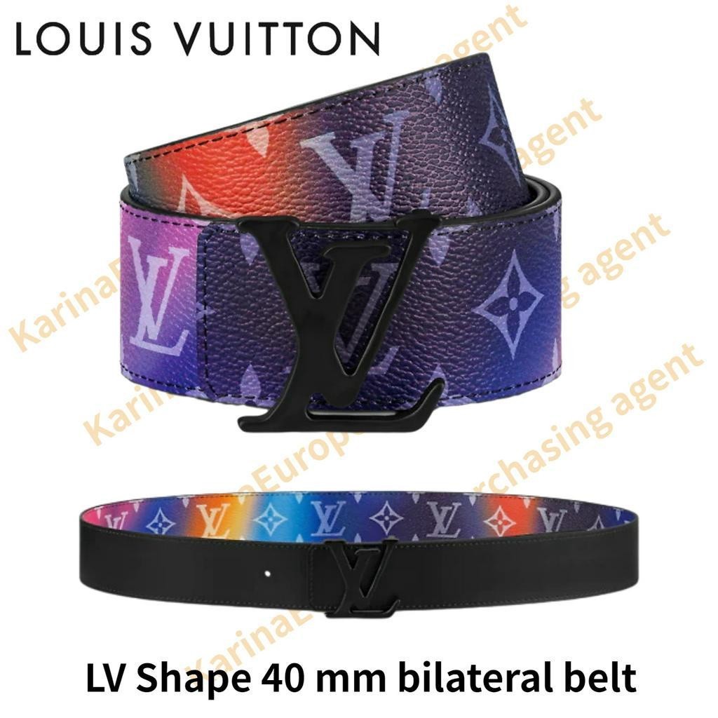 ♞,♘,♙Louis Vuitton LV Shape 40 mm bilateral belt Classic models Gradient color belt Made in France