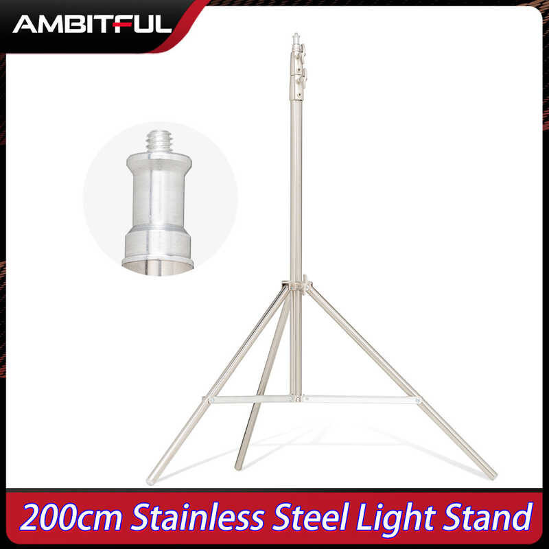 78.7 AMBITFUL 200cm inches Stainless Steel Heavy Duty Light Stand Tripod with for Photo Studio Soft