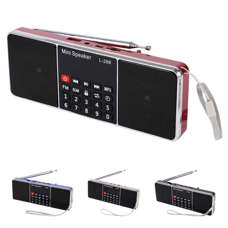 Portable Rechargeable Mini Stereo L-288 FM Radio Speaker LCD Screen Support TF Card USB Disk MP3 Mu