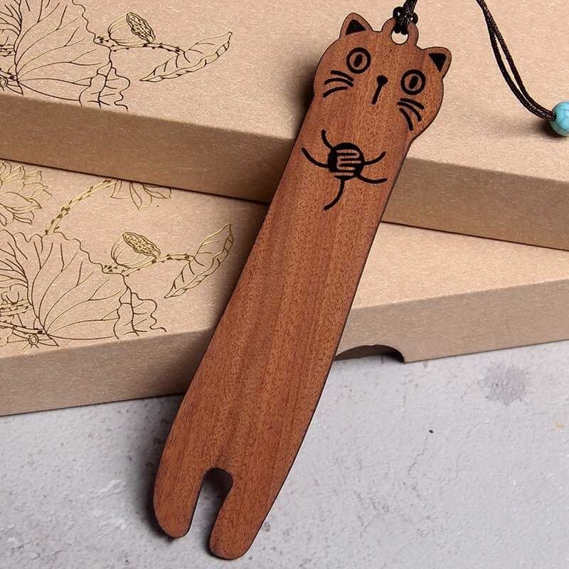 Bookmark 【Amb】-4Pcs Set Funny Book Mark Set For Book Lover, Wooden Catbook Marker Gifts For Reade er