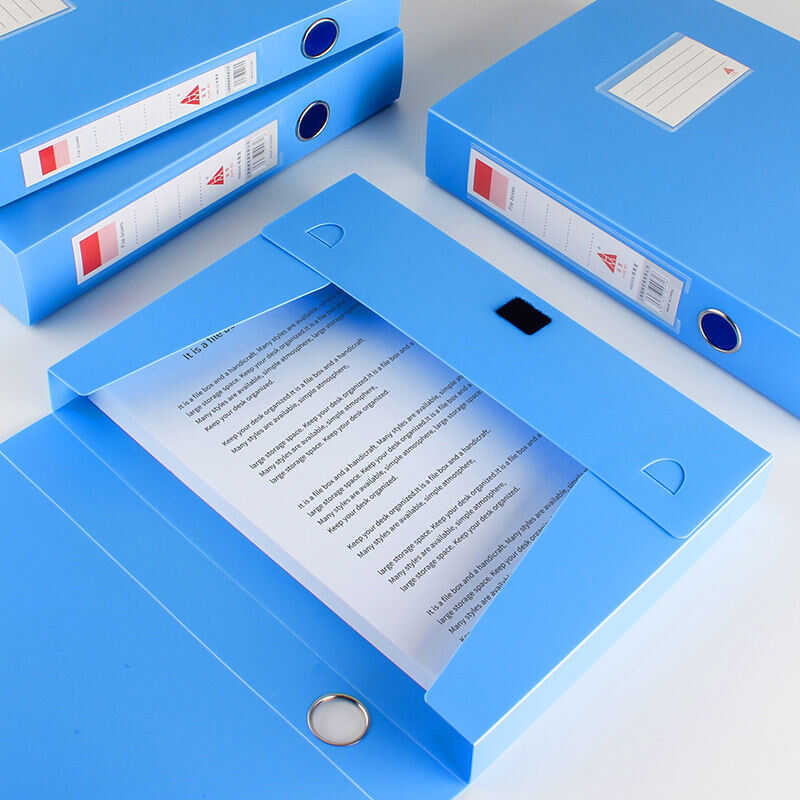 File 5 Boxes A4 File Box File Information Box Plastic Kraft Paper Storage Box Office Stationery Sup