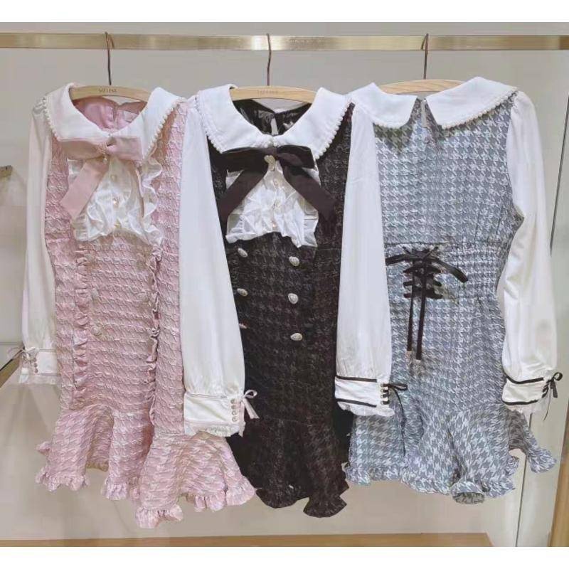 Jirai kei Lizlisa dupes lace sweet girl plaid 6012 dress