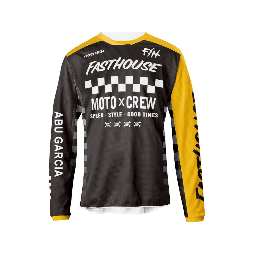 เสื้อกีฬาแขนยาว ลายทีมจักรยานเสือภูเขาวิบาก DH Downhill สําหรับผู้ชาย