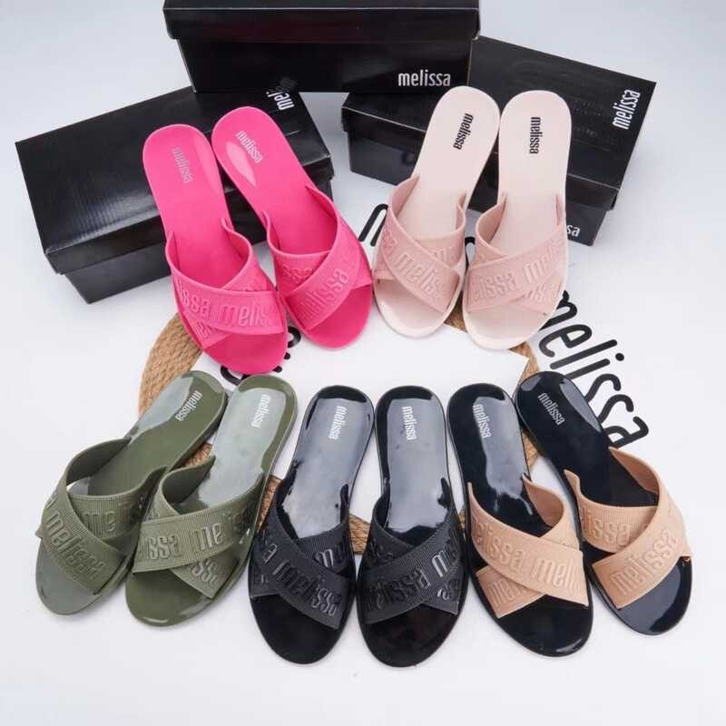 Jelly ❤ Melissa Shoes, Comfortable Women's Shoes, Flat Bottomed Beach Slippers