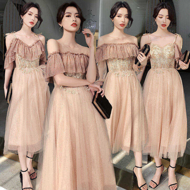 ❤ (Clearance) Alisa Sonya ชุดเพื่อนเจ้าสาวใหม่2023กลางใหม่,ชุดเพ