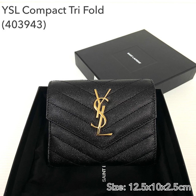 ♞ถูกที่สุด ของแท้ 100% Ysl trifold wallet