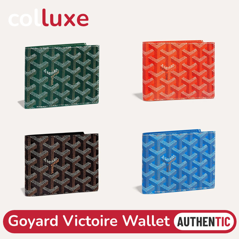 ♞,♘New Goyard Victoire Wallet กระเป๋าสตางค์ สวยมาก Goyardine Canvas &amp; Vauzelles Calfskin
