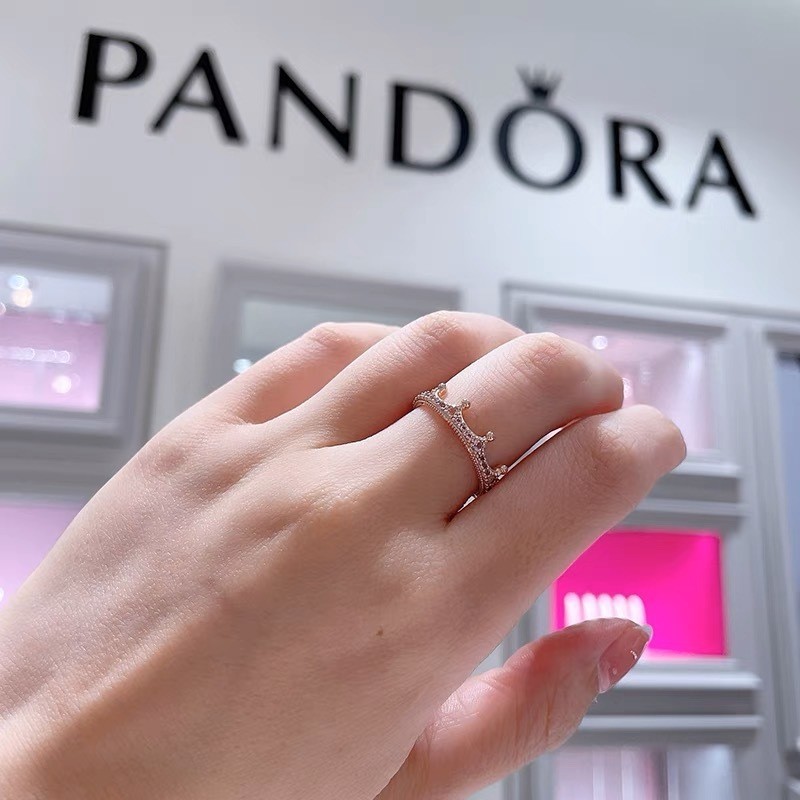 ♞สินค้าพร้อมส่งในไทยPandora แท้ แหวน pandora เงิน925 ของแท้ 100% แหวนผู้หญิง แหวนแฟชั่น ของขวัญวาเล