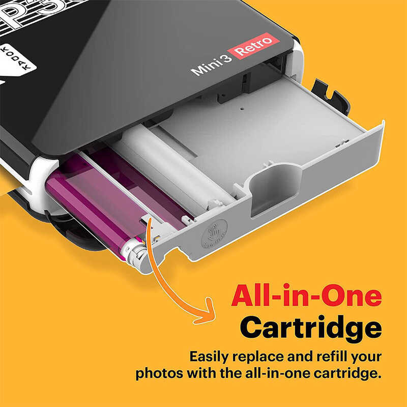Kodak 60Sheets 4Pass Cartridge And Paper 3 Inch 7.62X7.62Cm Square Laminate Process All-In-One Phot