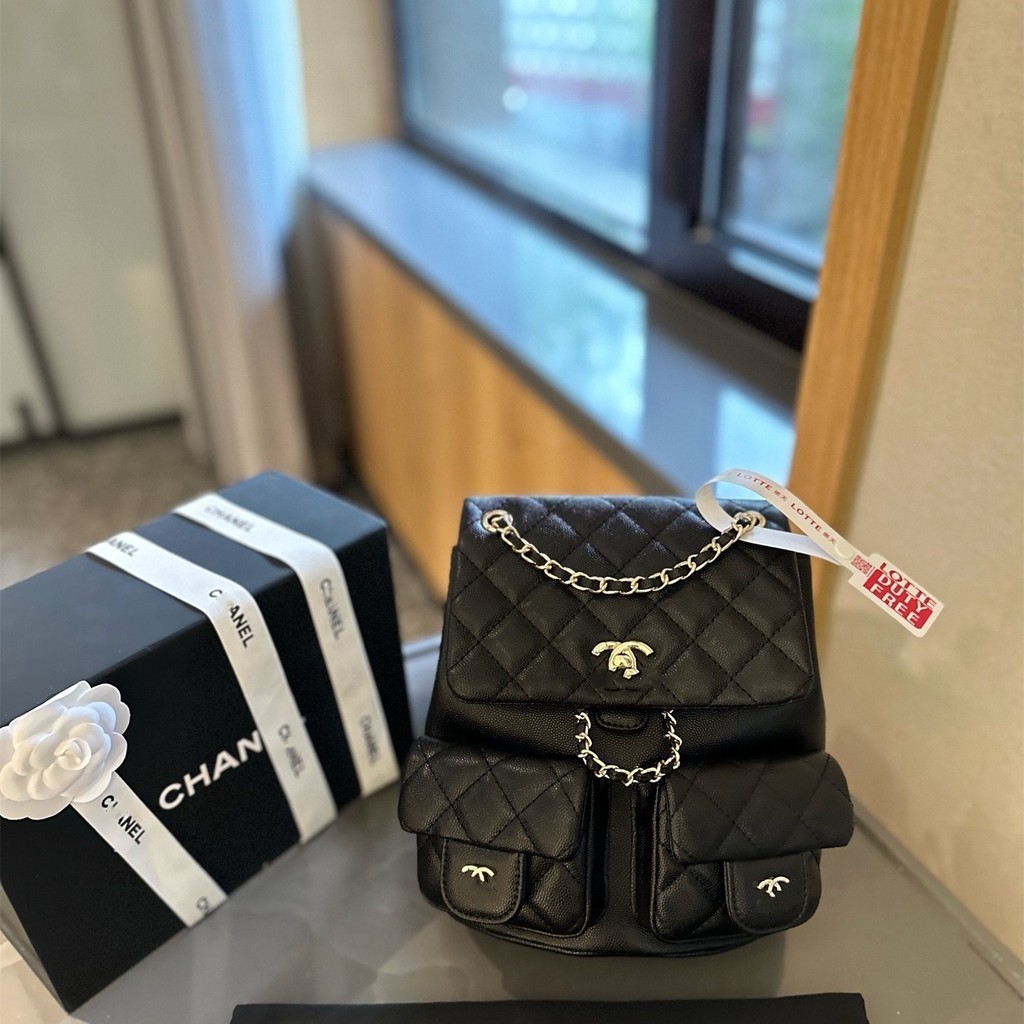[1: 1 Boutique] Genuine Leather mini Backpack Ladies Multi-pocket Shopping First Choice