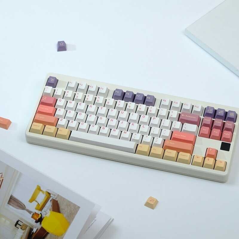 Only】Rouge cloud 【Keycap Keycap Minimalist Gradient Personalized keycap 129 Keys Profile PBT Five