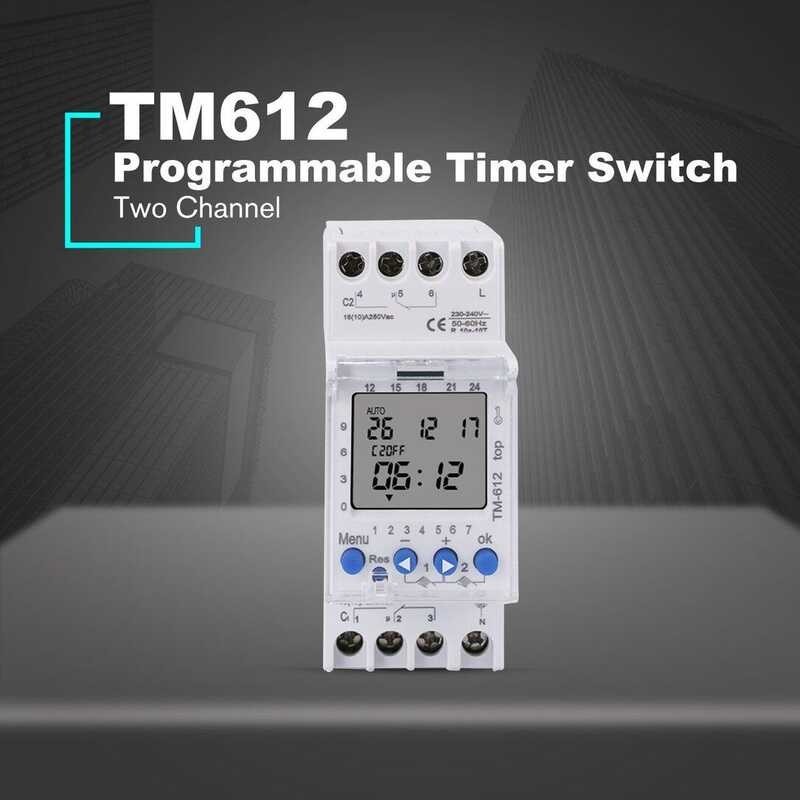 Tm612อิเล็กทรอนิกส์ Digital Timer Switch, 220V สองช่อง7วัน24hrs ตั้งโ