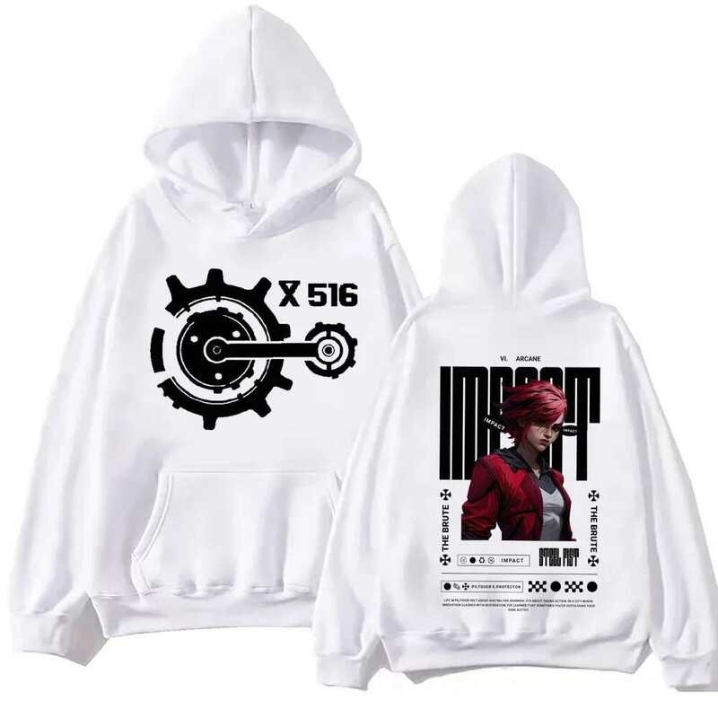 ❥ 2024 Hot Anime Arcane-Vi Hoodie Haruku Hip Hopเสื้อกันหนาวแฟนของขวัญล