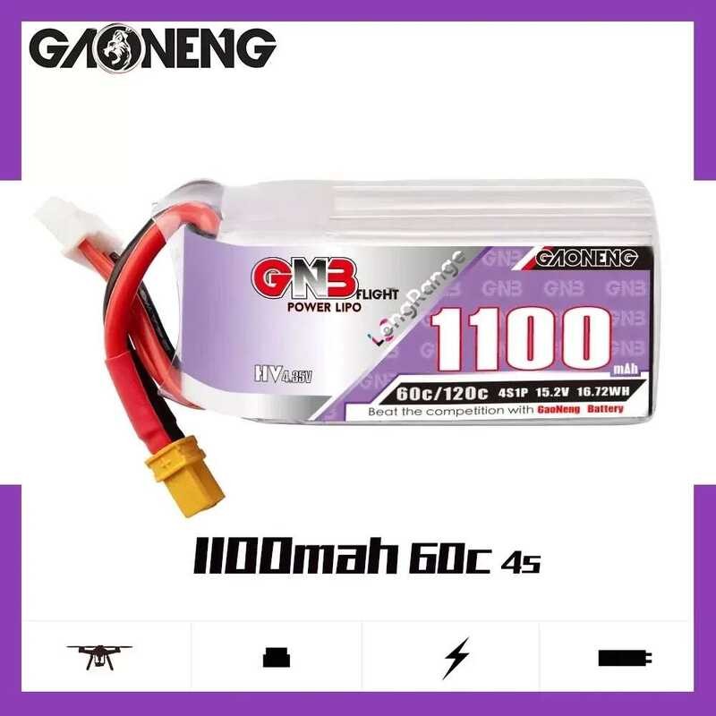 ❤️ Gaoneng GNB 1100Mah 60C 2S 3S 4S 5S 6S 7.6V 11.4V 15.2V 19.0V 22.8V ยาวช่วง Lipo แบตเตอรี่ X