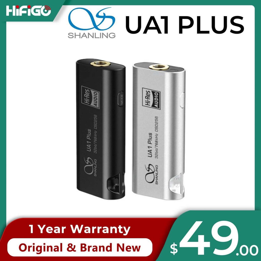 SHANLING UA1 PLUS แบบพกพา USB DAC & AMP Type-C ถึง 3.5 มม.เครื่องขยายเสียงหูฟัง Hi-Res ถอดรหัสเสียง 
