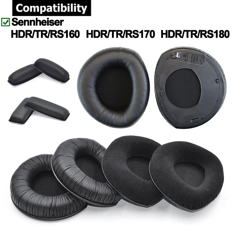 สําหรับ Sennheiser HDR RS160 RS170 RS180 RS/TR/HDR 160 170 180 หูฟัง Earpads แถบคาดศีรษะเบาะฟองน้ําชุดหูฟัง Earmuffs เปลี่ยนฝาครอบ