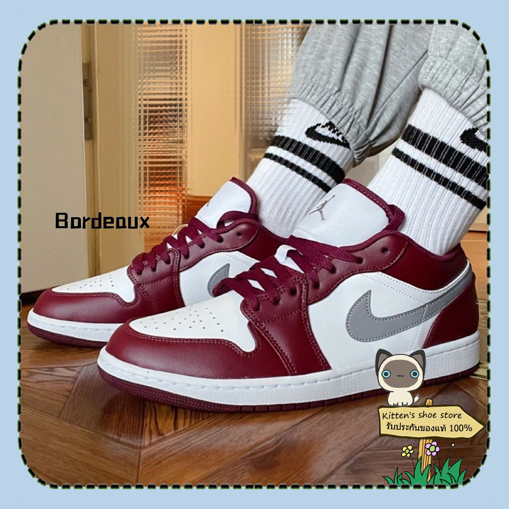 



 ♞,♘,♙【ของแท้100%】Nike Air Jordan 1  Low "Red White Black / Bred Toe / Cardinal / Bordeaux" คลา