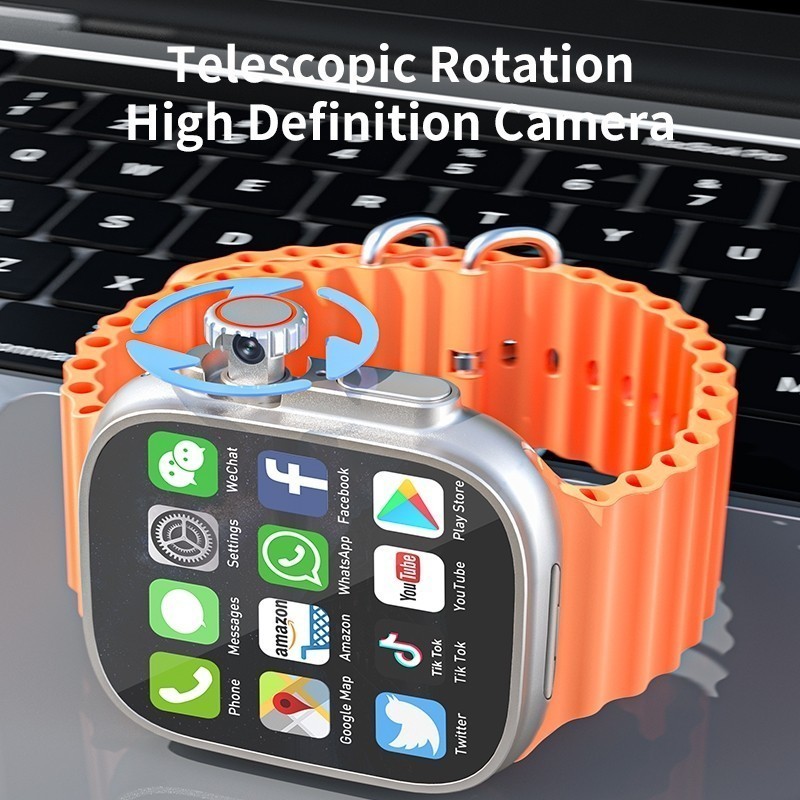 2024 ใหม ่ AMOLED 4G SIM DW99 ultra 2 smartwatch หมุนกล ้ องดึงลงการ ์ ดดาวน ์ โหลดแอปบน Google Sto