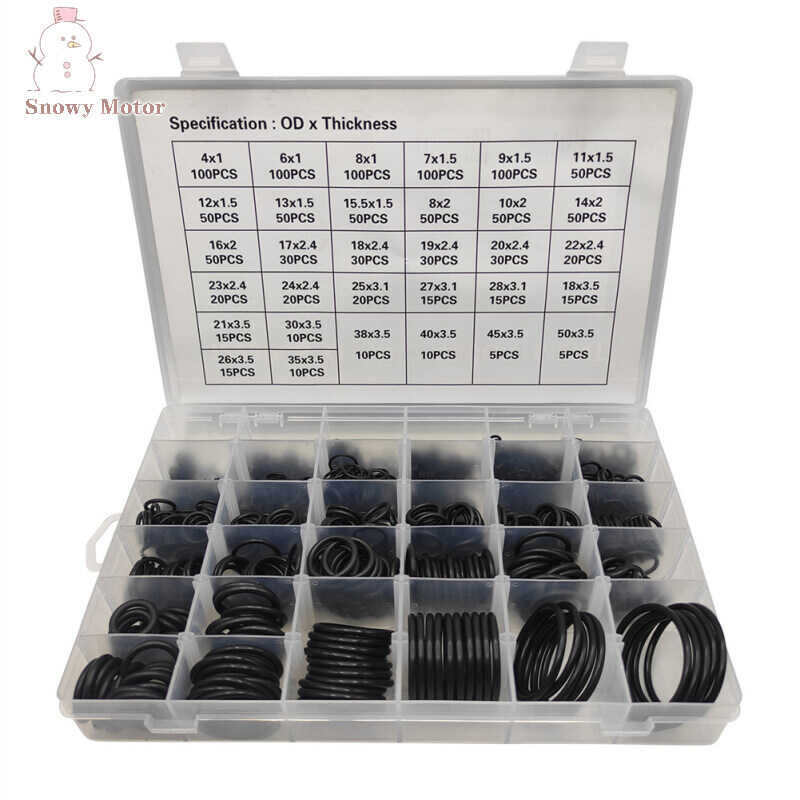 1225Pcs Rubber O-Ring Kit 32 Specifications 4-50Mm Diameter Corrosion Resistance Sealing Ring Washe
