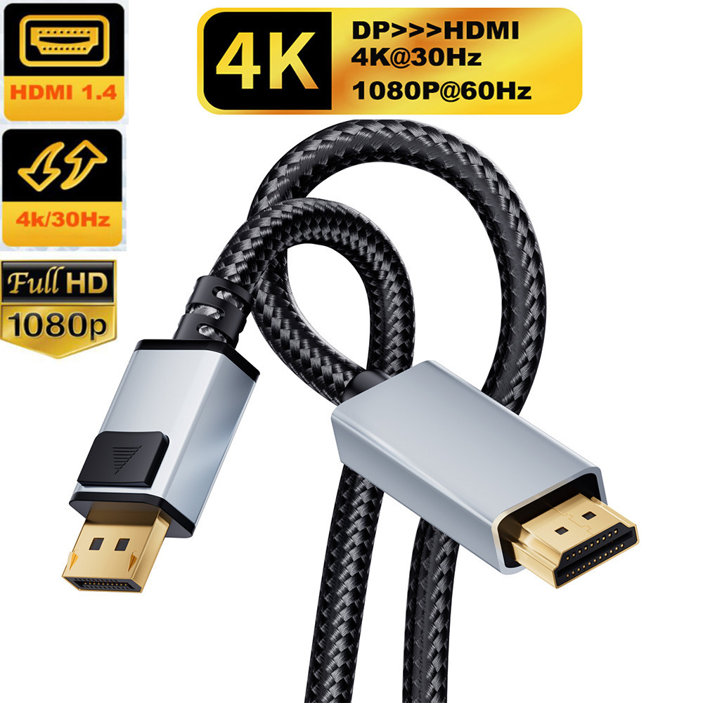 Displayport to HDMI 2.0 4K 60Hz 1080P DP to HDMI อะแดปเตอร ์ แปลงสาย 144Hz Displaypor to HDMI HDTV Monitor สายสําหรับ Nvidia