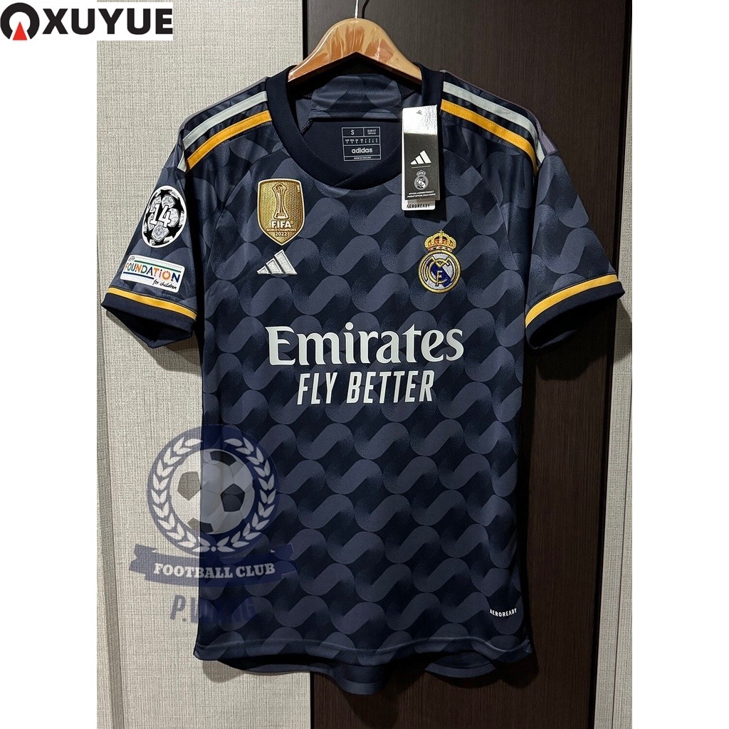 Xuyue เสื้อฟุตบอล ทีมเรอัล มาดริด 3A เกรดแฟนบอล Away ชุดเยือน ปี 23/24 ฟลูออฟชั่น UCL14สมัย+FIFAA22 ชื่อเบอร์นักเตะ ครบทุกคน