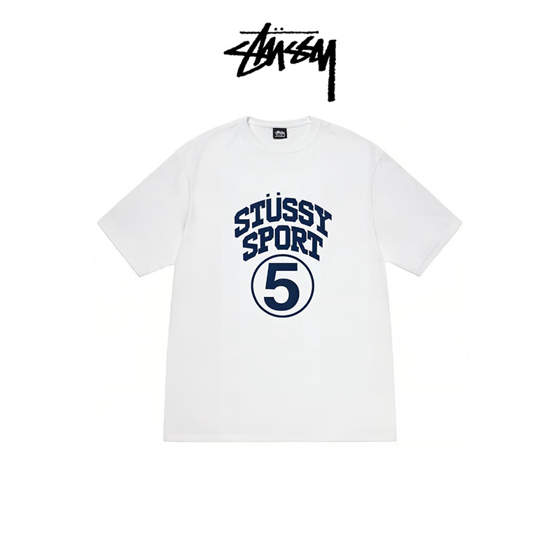 ♞,♘【Official Store】เสื้อ Stussy FW24 Sport Tee เสื้อยืดแขนสั้นผ้าฝ้ายพิมพ์ลาย Monogram LZ