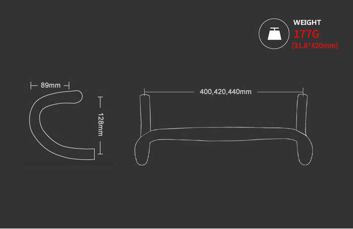 ❤ DODICI Full Carbon Fiber T800 Road Bike Curved 31.8X400/420/440Mm Bicycle Handlebar Riding Acce