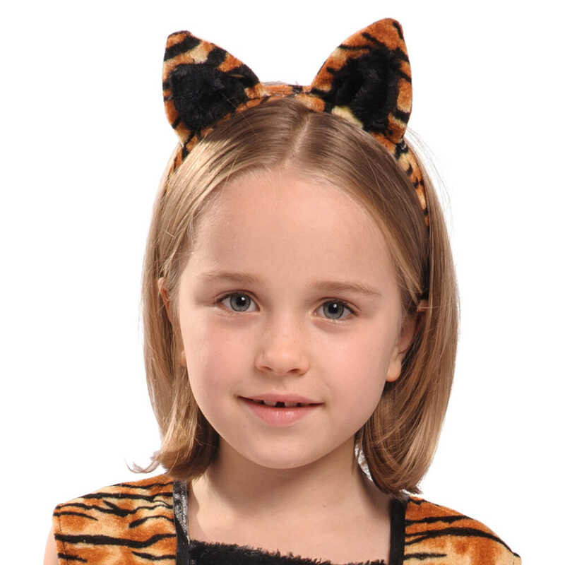 ❤ Girls Tiger Snow Leopard Costume Halloween Kids Jungle Animal Cosplay Dress Set With Headband
