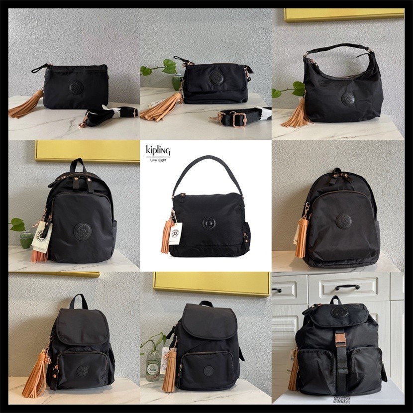 Kipling Black Classic Series Messenger Bag/Japanese Style Shoulder Bag/Multifunctional Backpack/Tra