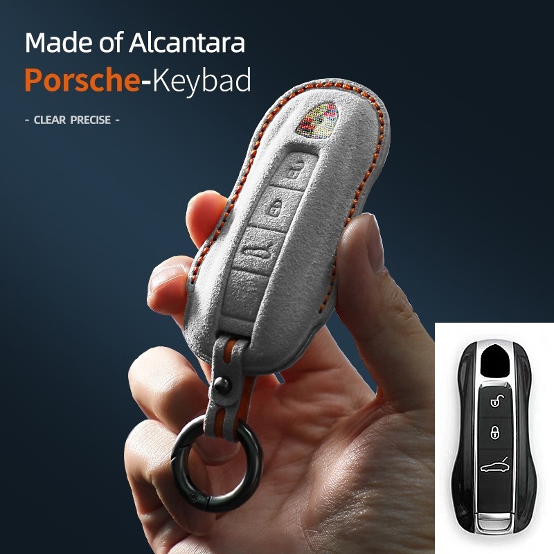 Alcantara เหมาะสําหรับ Porsche AB Key Case Suede Suede Suede Key Case พวงกุญแจ