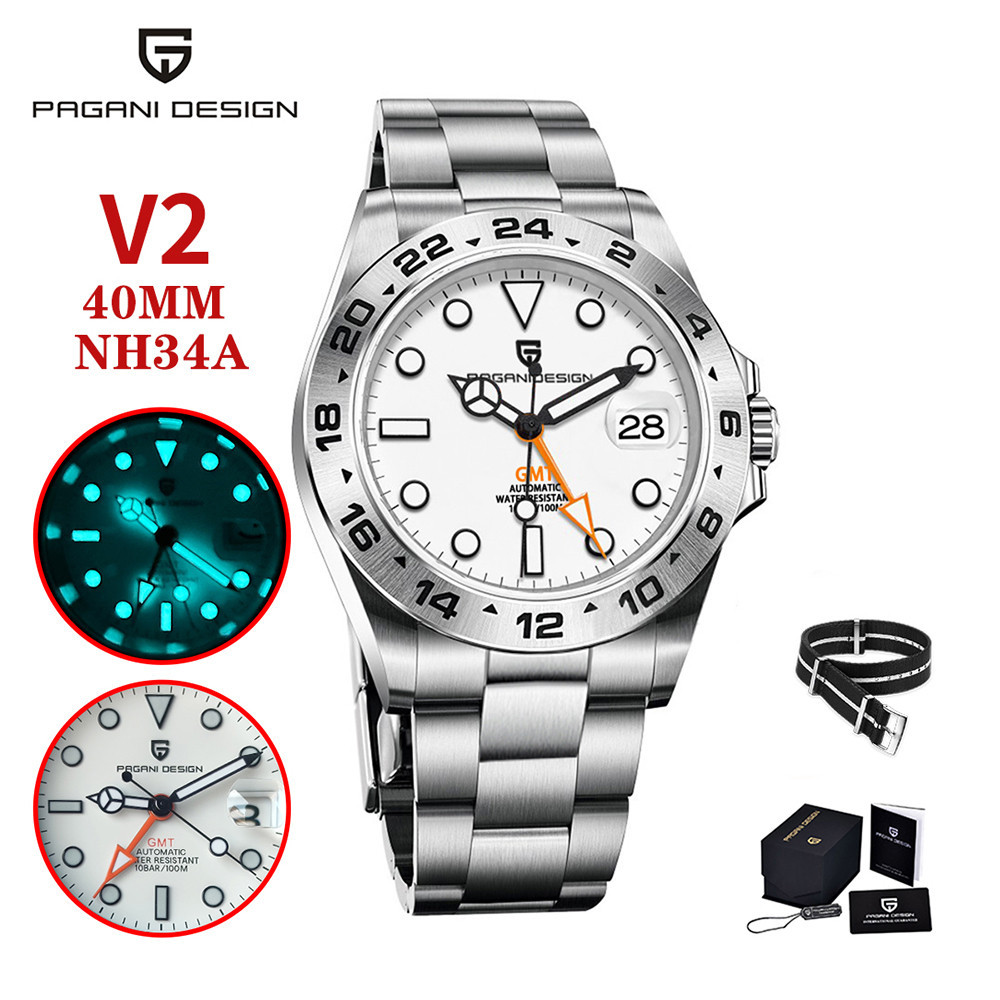ใหม่ นาฬิกาข้อมืออัตโนมัติ สายแซฟไฟร์ สเตนเลส 40 มม. PAGANI DESIGN NH34 กันน้ํา สําหรับผู้ชาย 2023