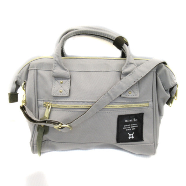 Anello handbag shoulder bag 2 way canvas light gray Direct from Japan Secondhand