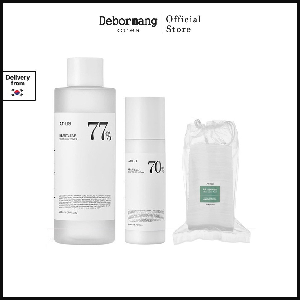 [ANUA ] Heartleaf Skin Care ( Toner 250ml, Lotion 200ml, Pad 70ea )