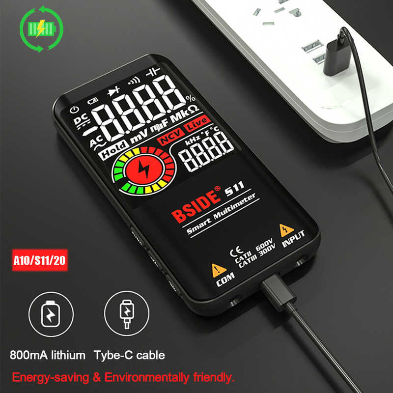 S10 BSIDE มัลติมิเตอร์แบบดิจิทัล S11 S20สมาร์ท DC AC แรงดันไฟฟ