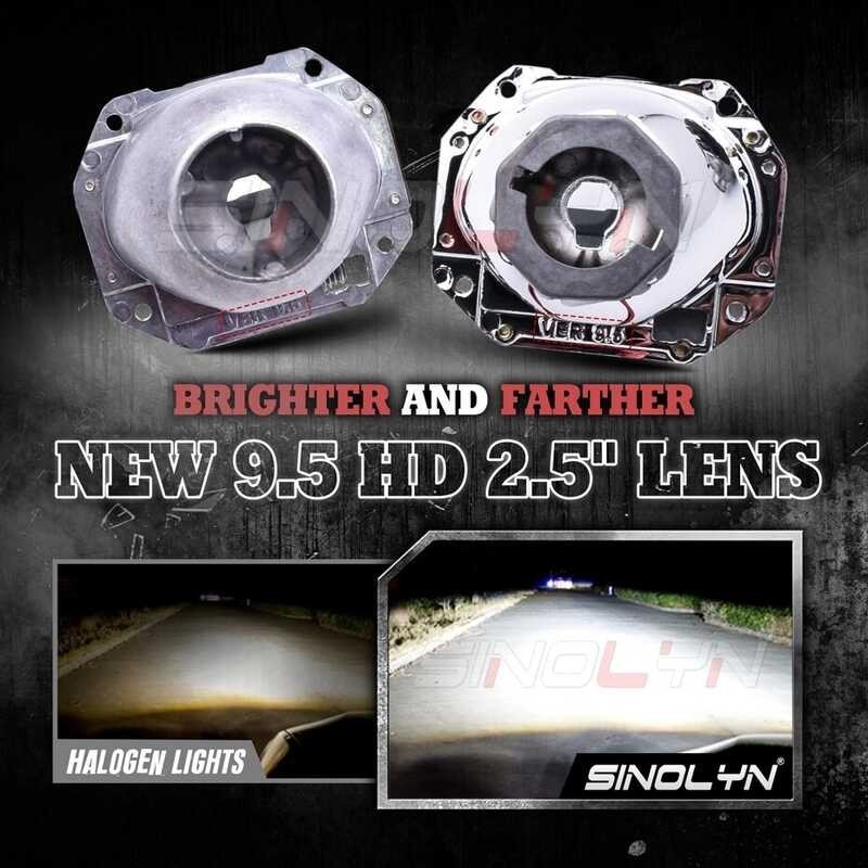❤ Sinolyn 2.5 Inch 9.5 Bi Xenon Projector For H4 Headlight Upgrade Lenses Use D2s D2h HID LED Lam