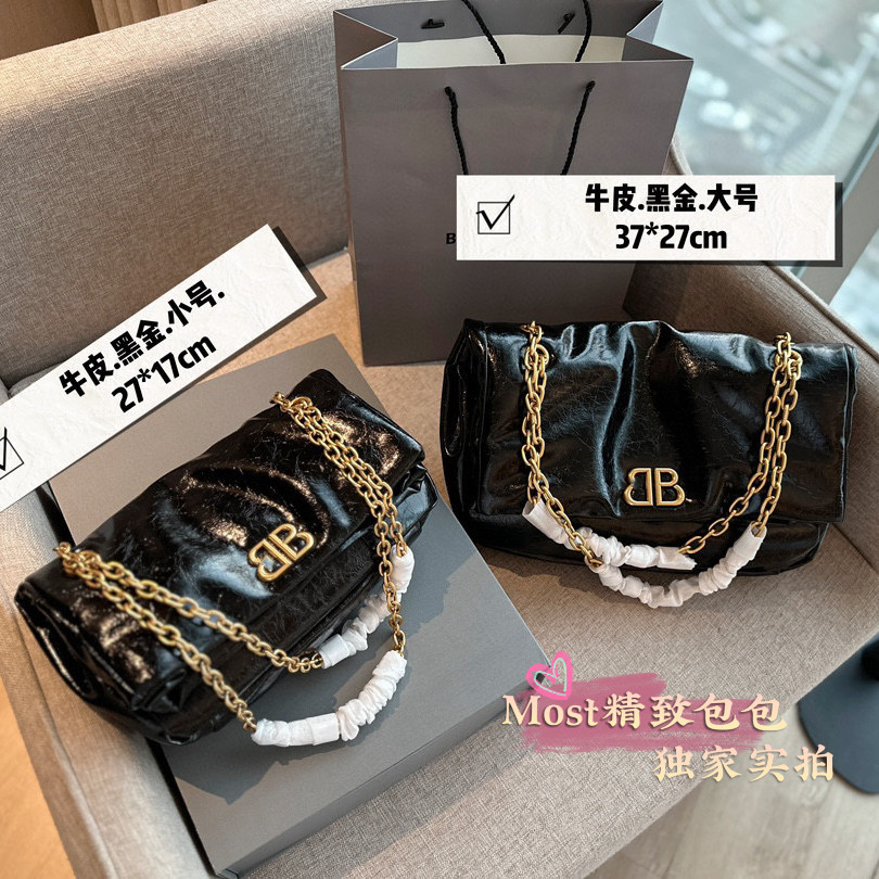 【Lalaland Luxurybags1 】 กระเป ๋ าเป ้ สะพายหลังใต ้ วงแขนโซ ่ , กระเป ๋ าถือ , หนังแฟชั ่ นแนวทแยงไ