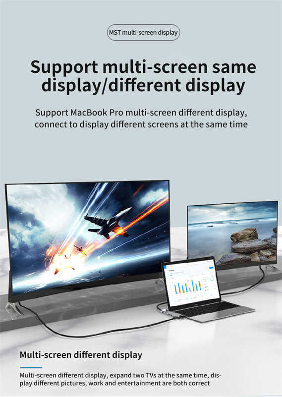 Type-c HUB JDB USB C To 4K 2*HDMI-conpatible RJ45/3*USB/USB-C/2*PD Magnetic 9-In-1 Adapter For PC T 