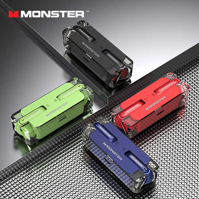 Monster Xkt08 TWS Bluetooth Earphone Game Music Dual Mode Waterproof Wireless Earbuds In-Ear Noise