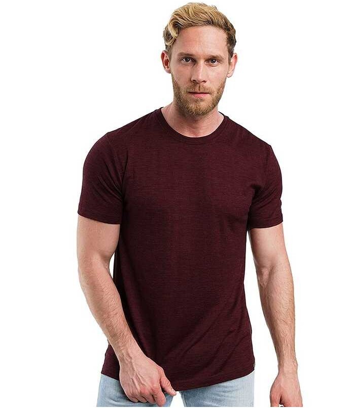 ❤ 100 Wool T Shirt Base Layer Merino Tshirt Men 180G Everyday Undershirt Wicking Breathable An