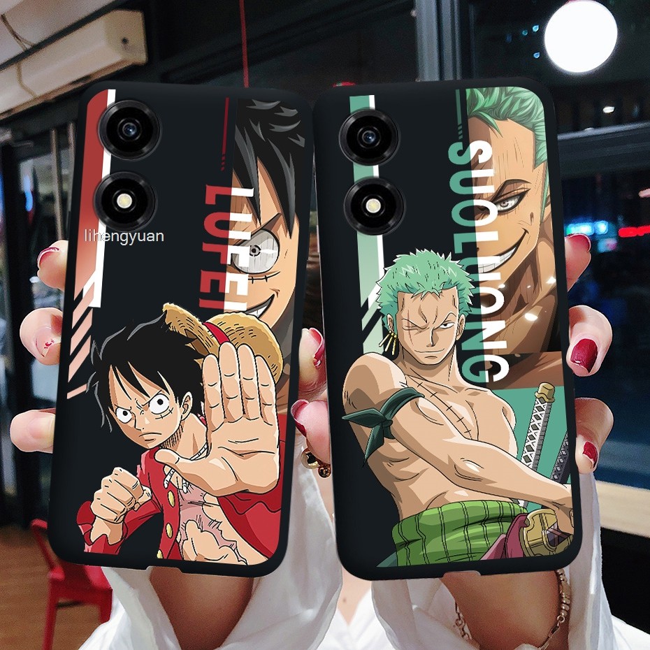 เคส One Piece Honor X5 Plus สีดําซิลิโคนอ่อนนุ่มอะนิเมะเทรนด์การออกแบบใหม่เคสโทรศัพท์ยอดนิยมที่ชื่นช
