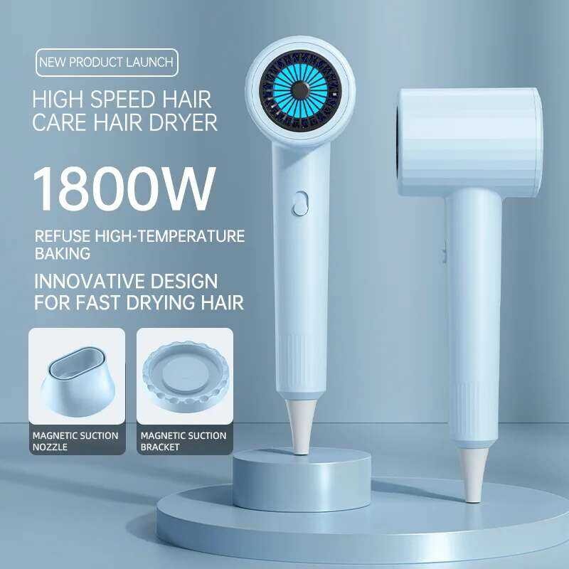 ❥ ไดร์เป่าผม 1800W, ไดร์เป่าผมในครัวเรือนกําลังสูง, ไดร์เป่าผมดูแลเส้นผมไอออนแสงสีฟ้า ❥  1800W,