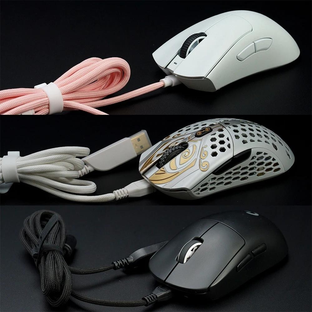 ในสต็อกยืดหยุ่น Gaming Paracord Type C Micro USB เมาส์สําหรับ GPW G Pro X Superlight R600 SORA Final
