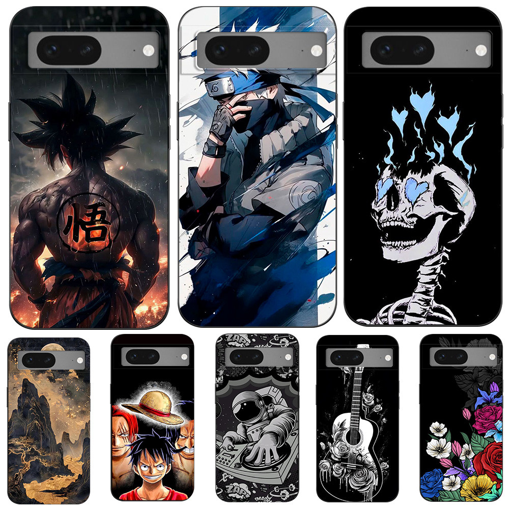 สําหรับ Google Pixel 7 สําหรับ Google Pixel 7 Pro Soft Case เคส tpu สีดํา Skull Aesthetics