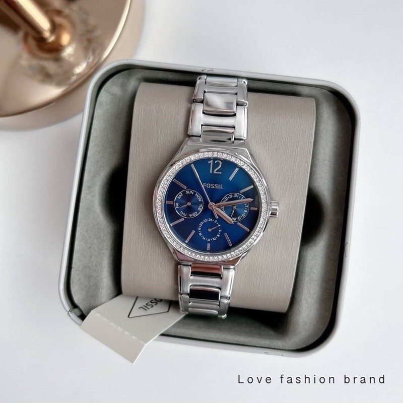 ♞,♘ผ่อน0%~แท้100% นาฬิกาข้อมือ FOSSIL  Eevie Multifunction Silver Stainless Steel Watch BQ3720