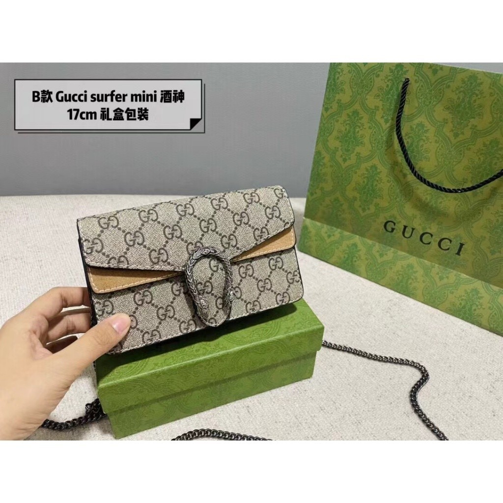 [กล่อง+สินค้าคงคลัง] Gucci แท้ กระเป๋าสะพายไหล่ สายโซ่ ขนาดเล็ก แฟชั่นสําหรับสตรี 98